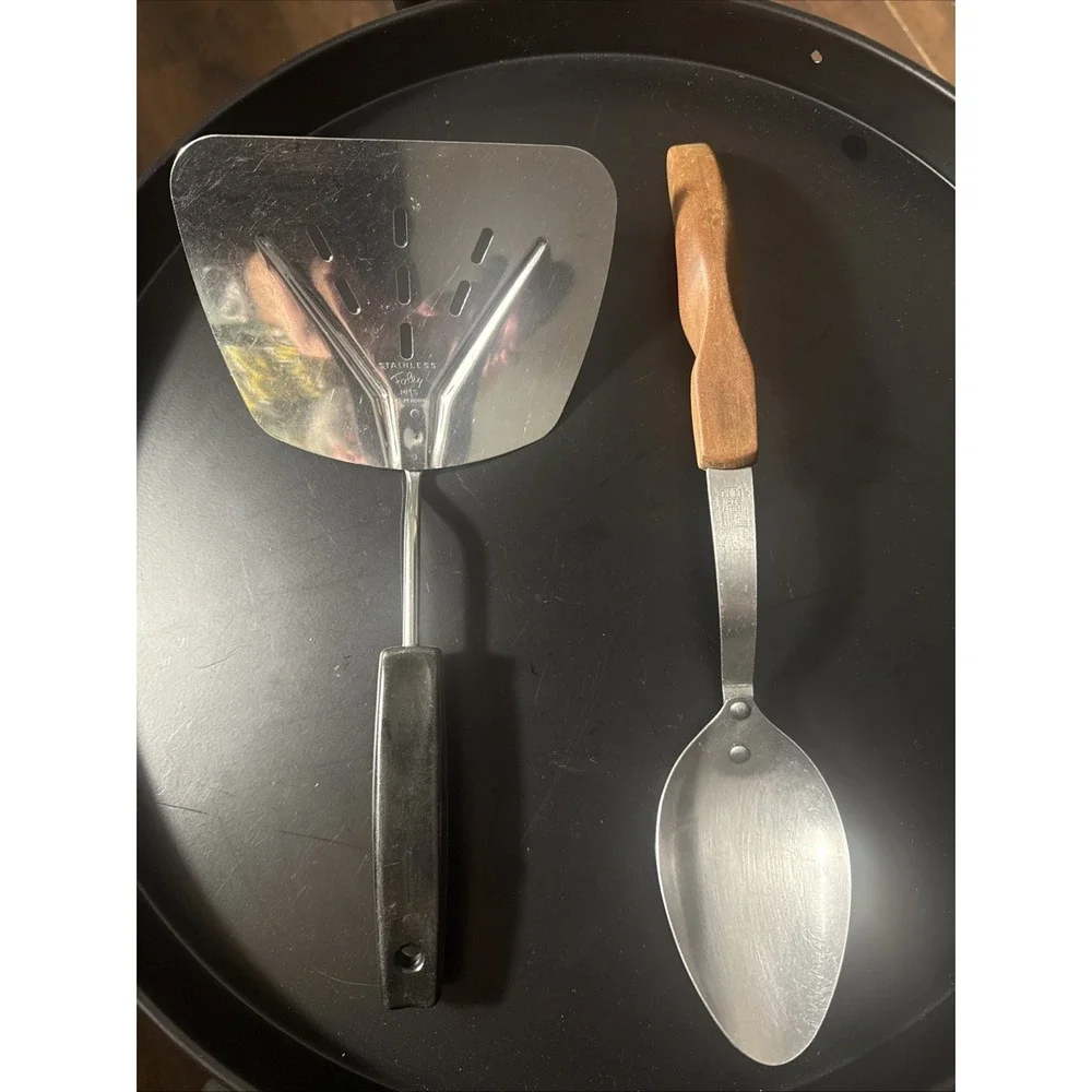 Vintage Foley & Cutco #12 Kitchen Utensil Set Silver Wide Spatula Spoon USA Made